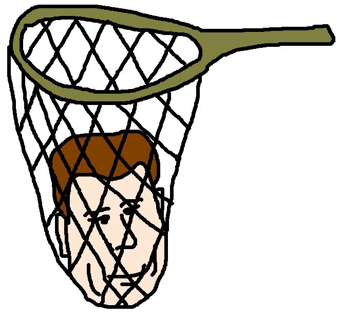 John Larroquette in a Fishing Net