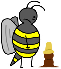 sad bee drops his ice cream